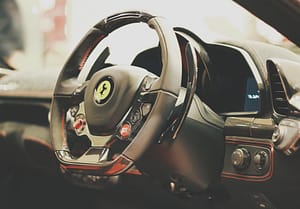 inside of a Ferrari car